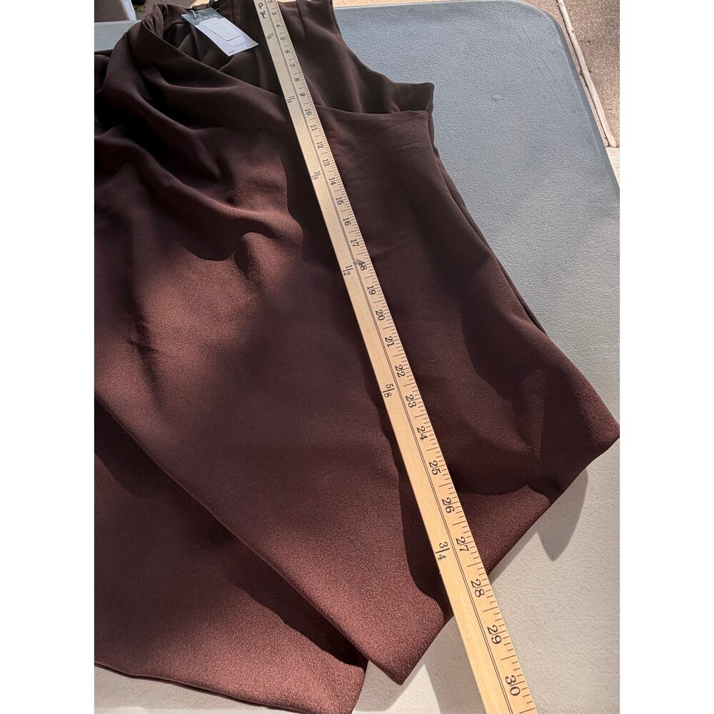NWT! Lauren Ralph Lauren Brown Draped Sleeveless Top - Picture 8 of 9